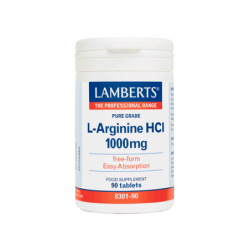 LAMBERTS L–Arginine HCI 1000mg - 90 Ταμπλέτες
