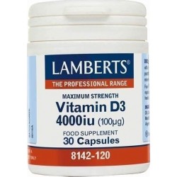 LAMBERTS Vitamin D 4000iu (100μg) - 30 Κάψουλες