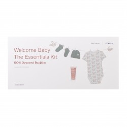 KORRES Welcome Baby the Essentials Kit  Κορμάκι + Καλτσάκια + Σκουφάκι από 100% Οργανικό Βαμβάκι
