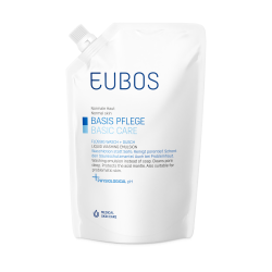 EUBOS Basic Care Blue Liquid Washing Emulsion Refill Υγρό Καθαρισμού Προσώπου και Σώματος Χωρίς Άρωμα 400ml