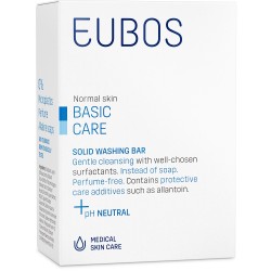 EUBOS Basic Care Blue Solid Washing Bar Στερεή Πλακά Καθαρισμού Προσώπου & Σώματος Χωρίς Άρωμα 125gr